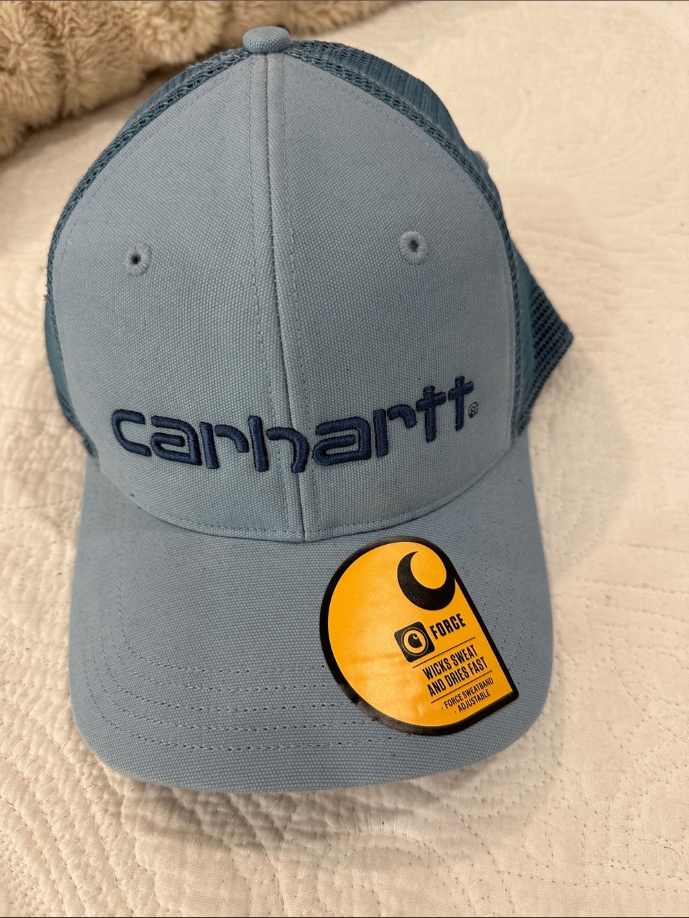 Carhartt Dusty Blue Logo Mesh-Back Cap